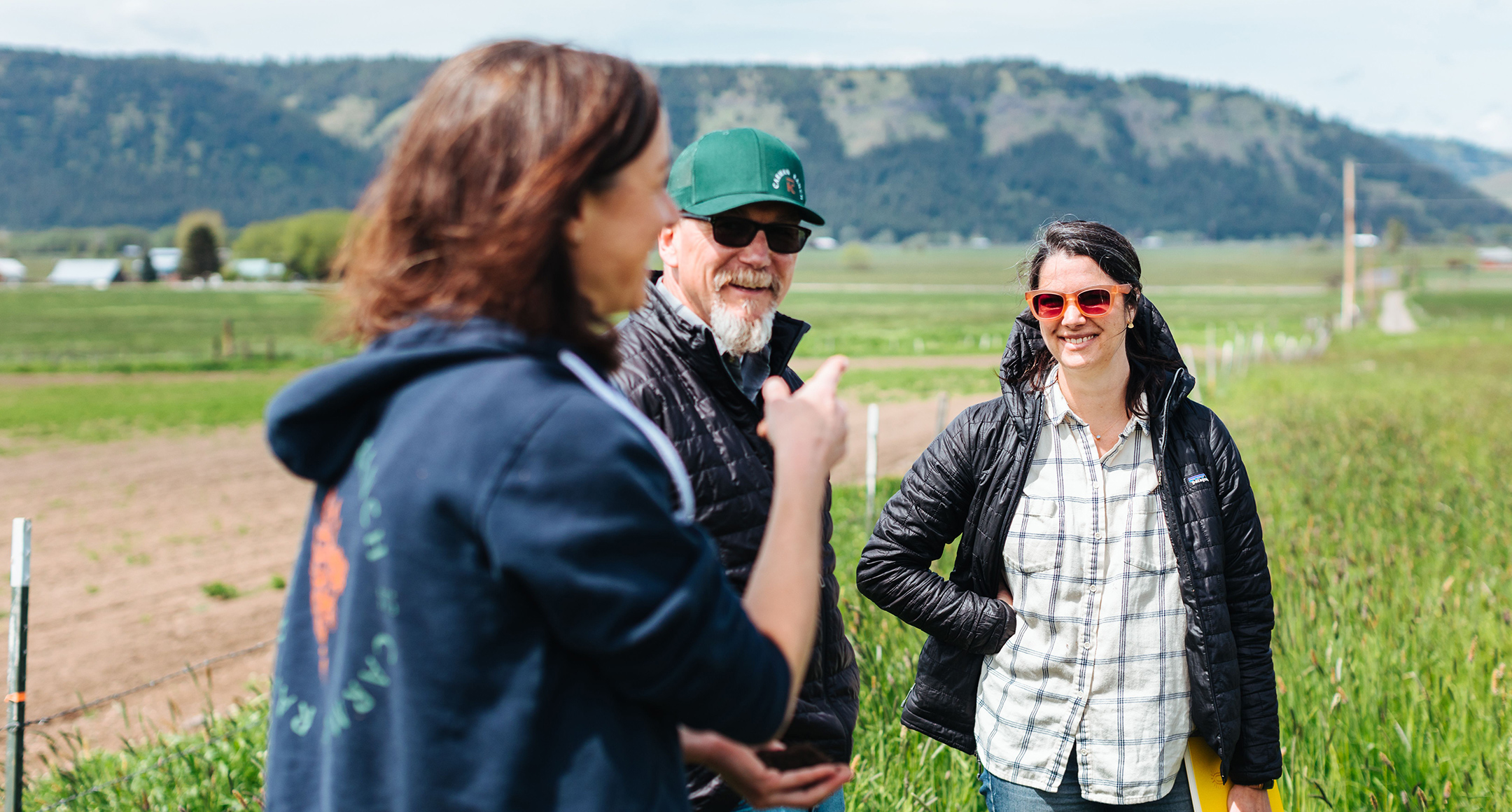 New Seasons Senior Manager of Sustainability Athena Petty, New Seasons Director of Meat & Seafood Alan Hummel, and Cory Carman from Carman Ranch. 