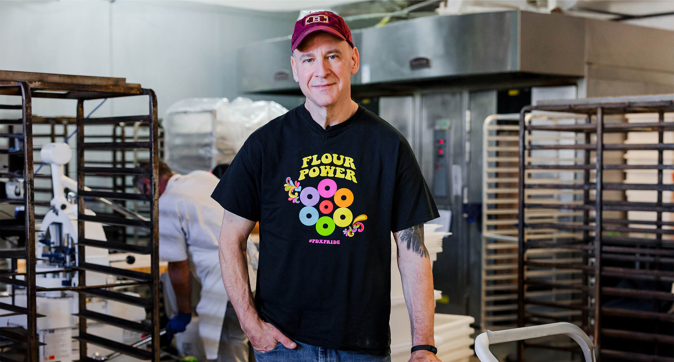 An image of Michael Madigan, owner of Bowery Bagels in Portland, OR.