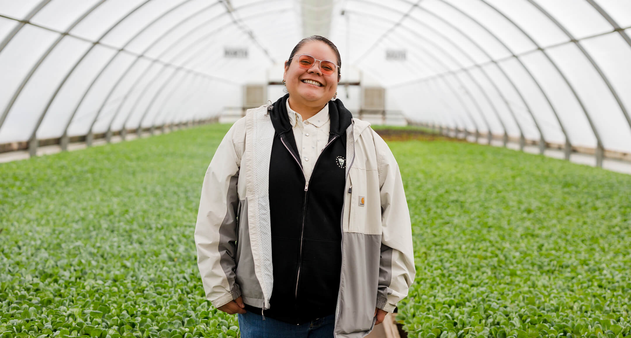 Inside a greenhouse at Yakama Nation Farms 